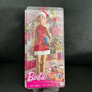 Barbie Santa Doll Cookies And Milk Teddy Gift Blonde 2023 Mattel Christmas Doll